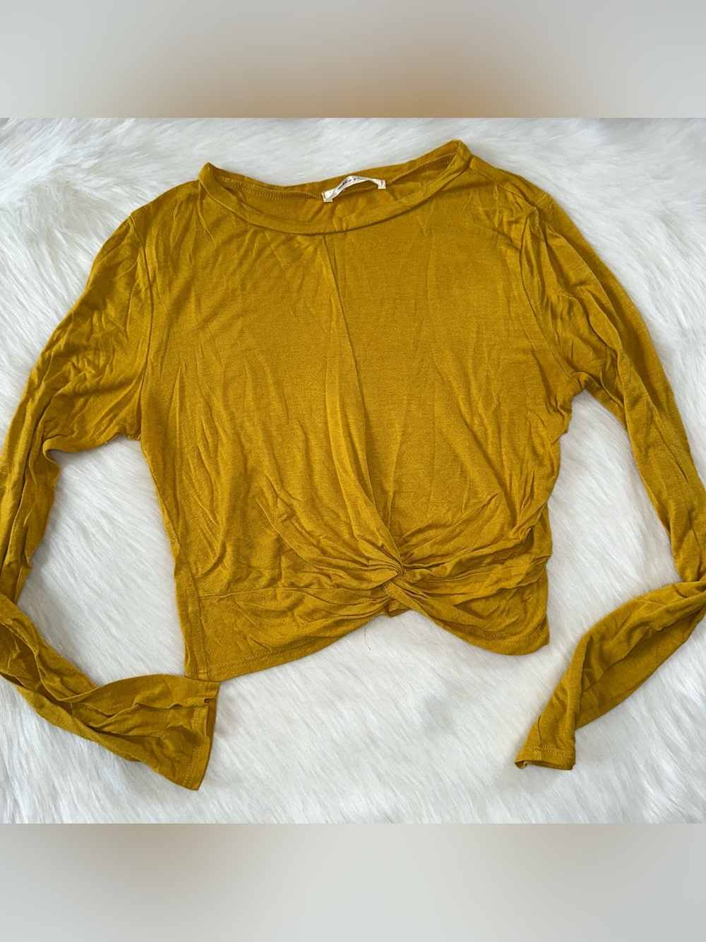 Yellow Twist Front Top